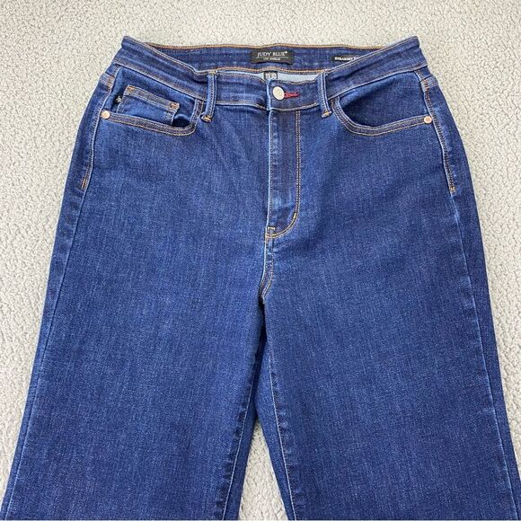 Judy Blue Women's Straight Fit Raw Frayed Hem High Rise Jeans | Size: 11/30 - Picture 2 of 13